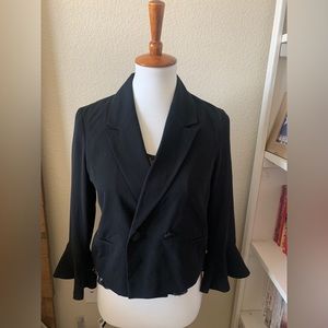 Topshop Black Bell Sleeve Blazer